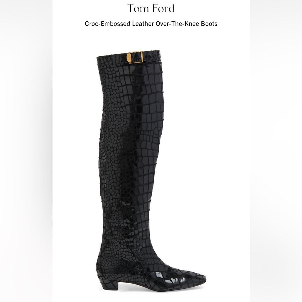 Tom Ford
Croc-Embossed Leather Over-The-Knee Boots
